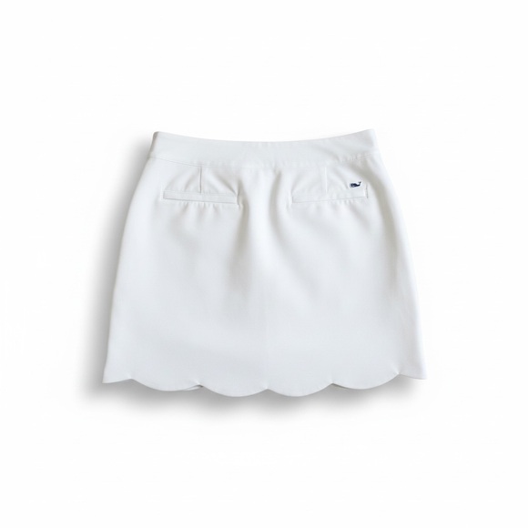 Vineyard Vines White Performance Scallop Skort Golf Skirt 4 Pickleball Tennis - Picture 3 of 4